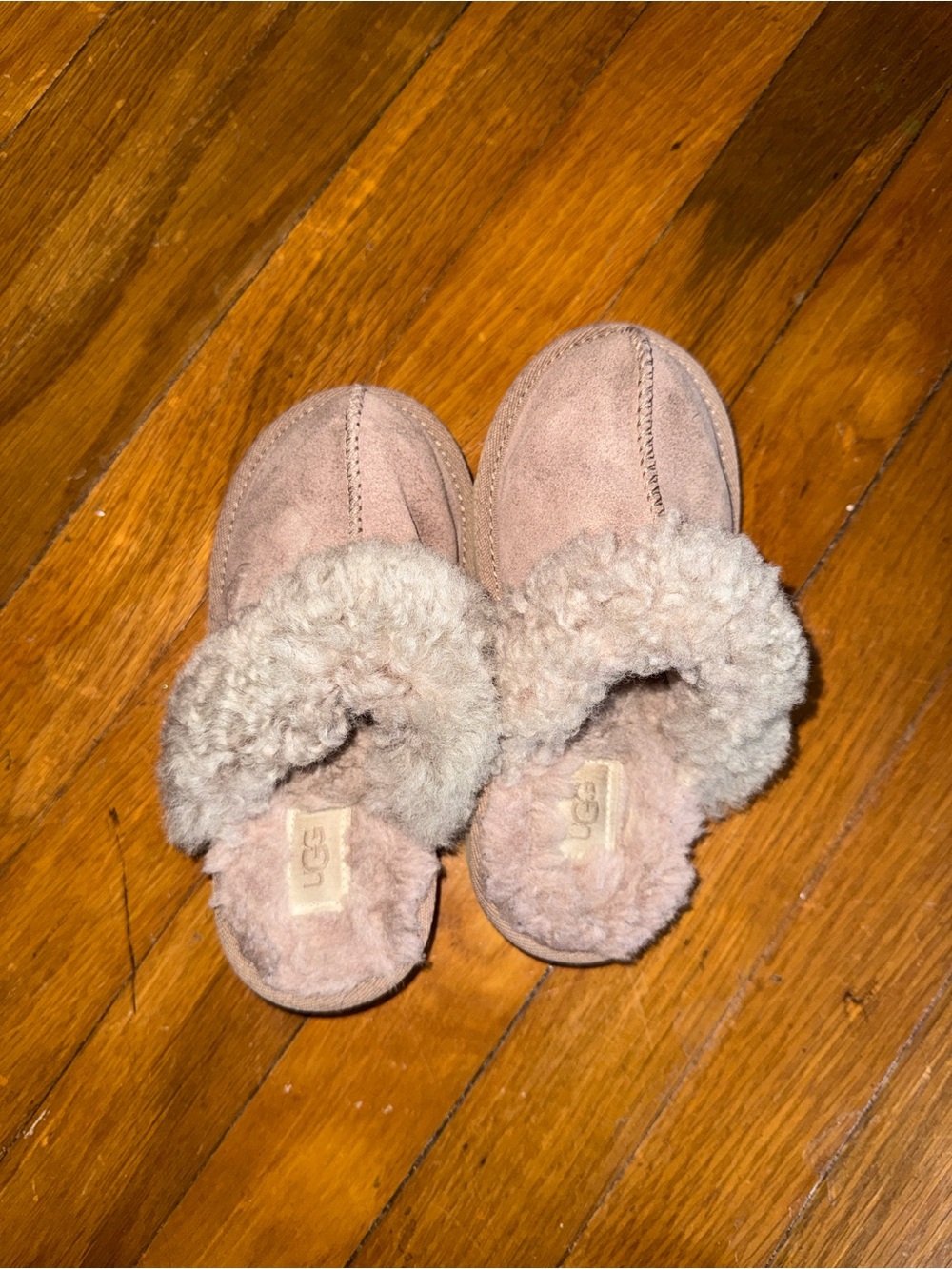 UGG Kids Shearling Slide Slippers - Light Brown